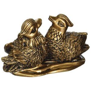 Feng Shui Mandarin Ducks - Brown Resin Figurine
